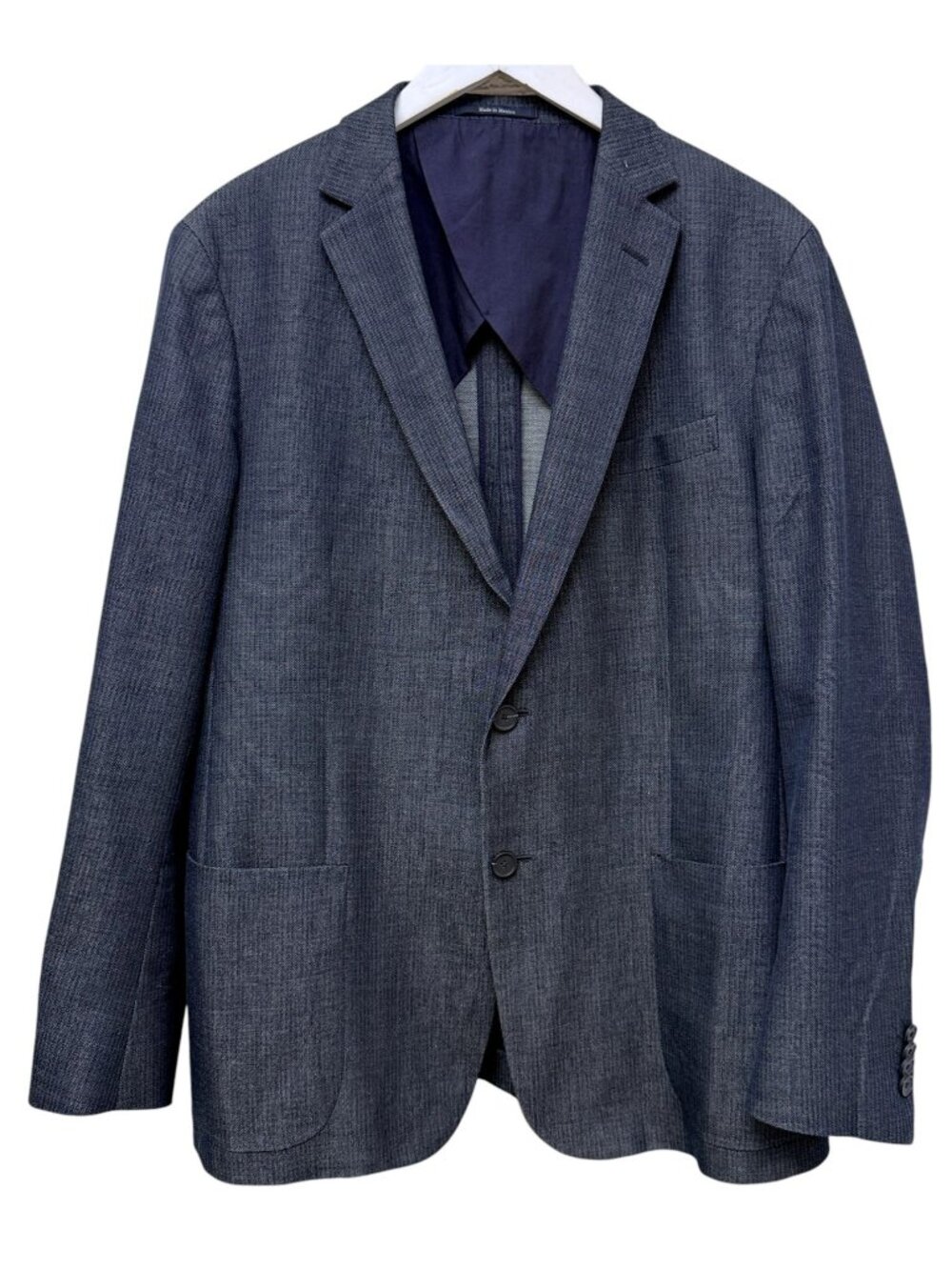 ZZegna Ermenegildo Zegna Blazer 44R (54R EU) Blue Cotton Wool Mens Sport Coat